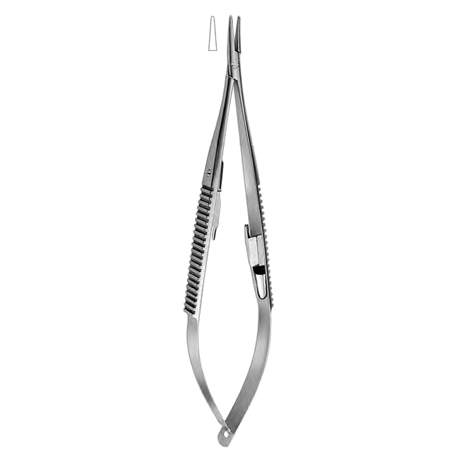 HSD 124-14 - микроиглодержатель Castroviejo, прямой, гладкий, длина 140 мм | Karl Hammacher GmbH (Германия)