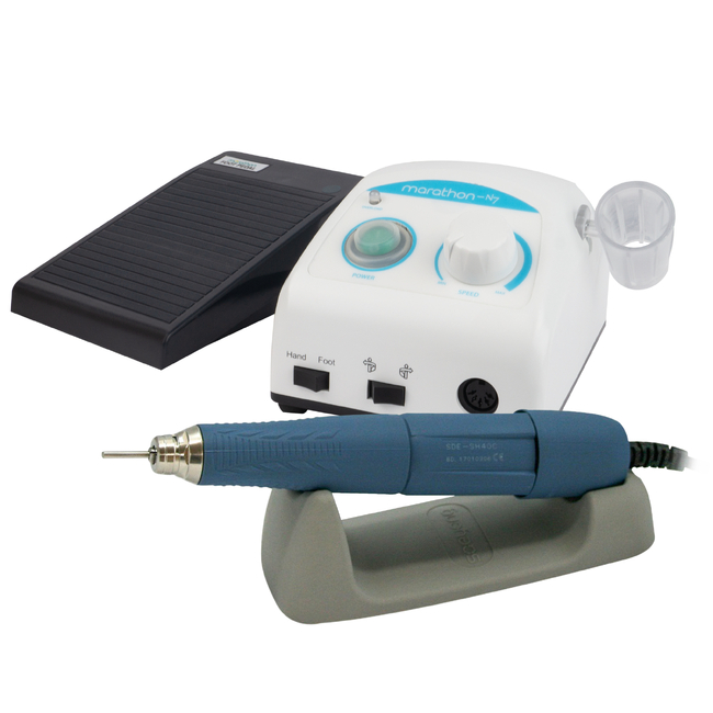 Marathon N7 NEW - зуботехнический микромотор повышенной мощности с наконечником SDE-SH40С, 40000 об/мин, 45 Вт, педаль FS60 | Saeyang Microtech (Ю. Корея)