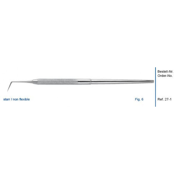 Зонд односторонний жесткий, форма 6, HLW Dental Instruments (Германия)