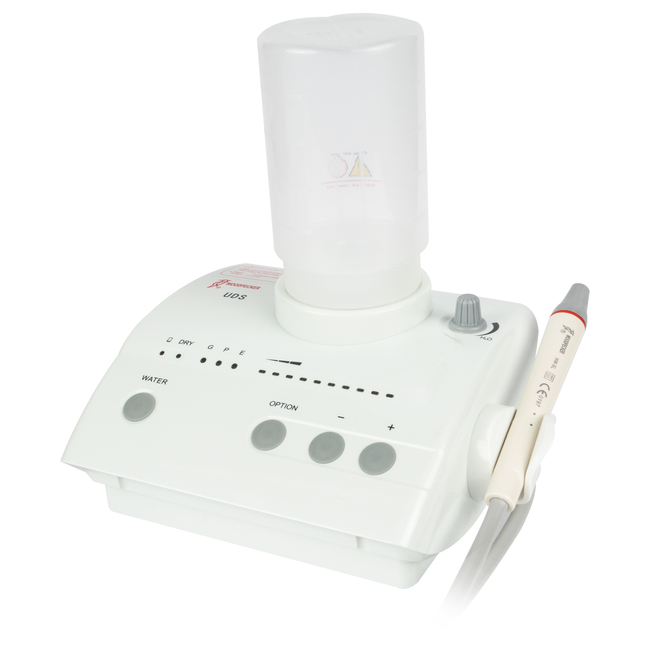 UDS (исполнение UDS-E LED) - автономный ультразвуковой скалер с фиброоптикой (с перио- и эндо- режимами), 8 насадок в комплекте | Woodpecker (Китай)