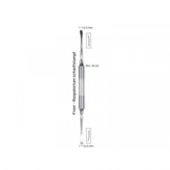 Распатор Freer, ручка DELUXE, диаметр 10 мм, острый/тупой, 5,0-6,0 мм., HLW Dental Instruments (Германия)
